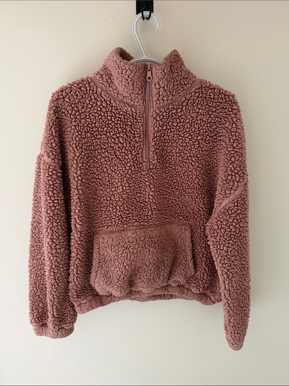 Love Tree Dusty Rose Sherpa Half-Zip Pullover